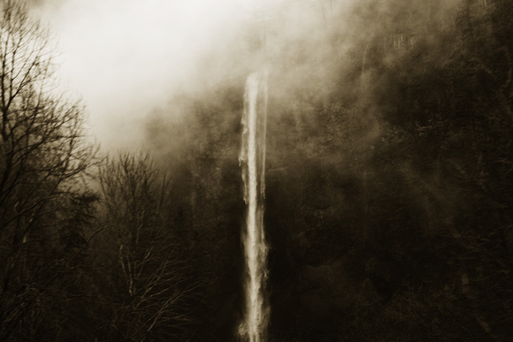 Multnomah Falls in Fog