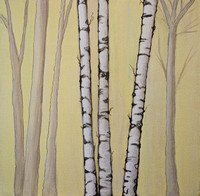 Spring Birch  12" x 12" $200 Acrylic on Canvas  Please contact me directly to purchase